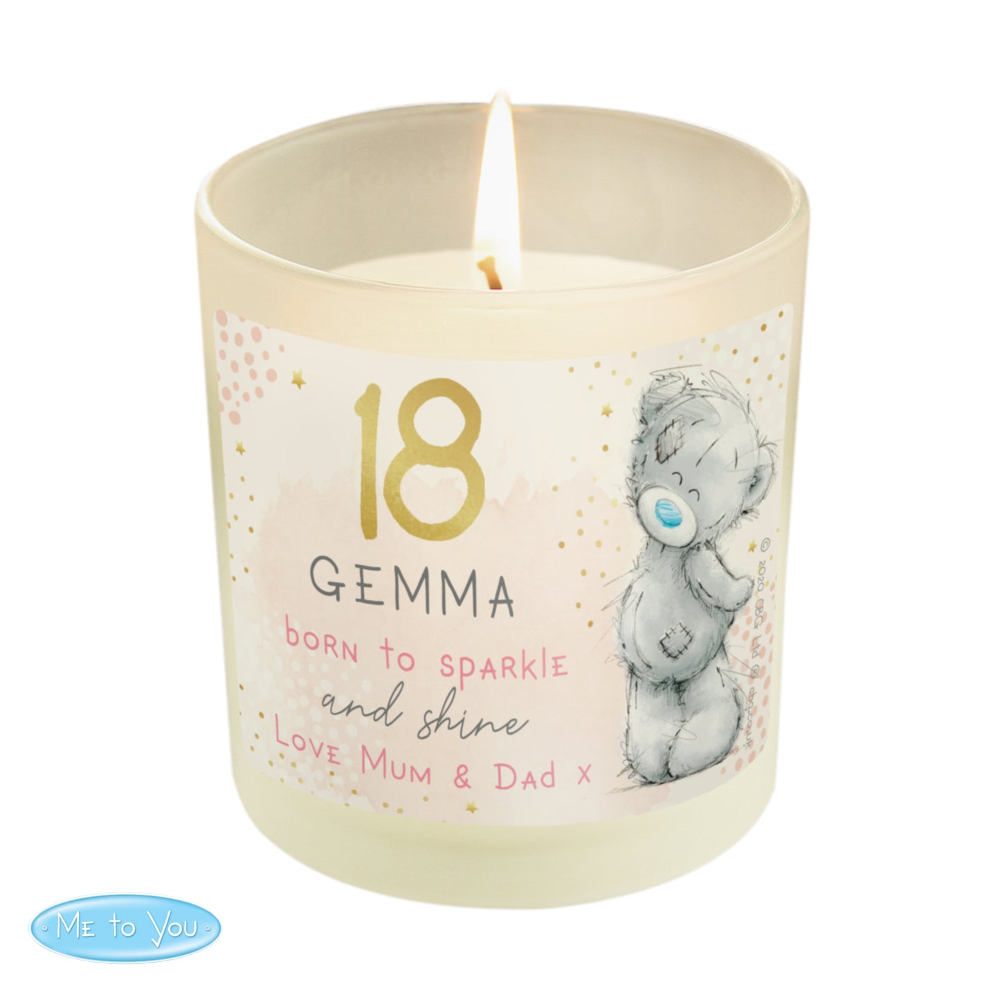Personalised Me To You Sparkle & Shine Birthday Candle