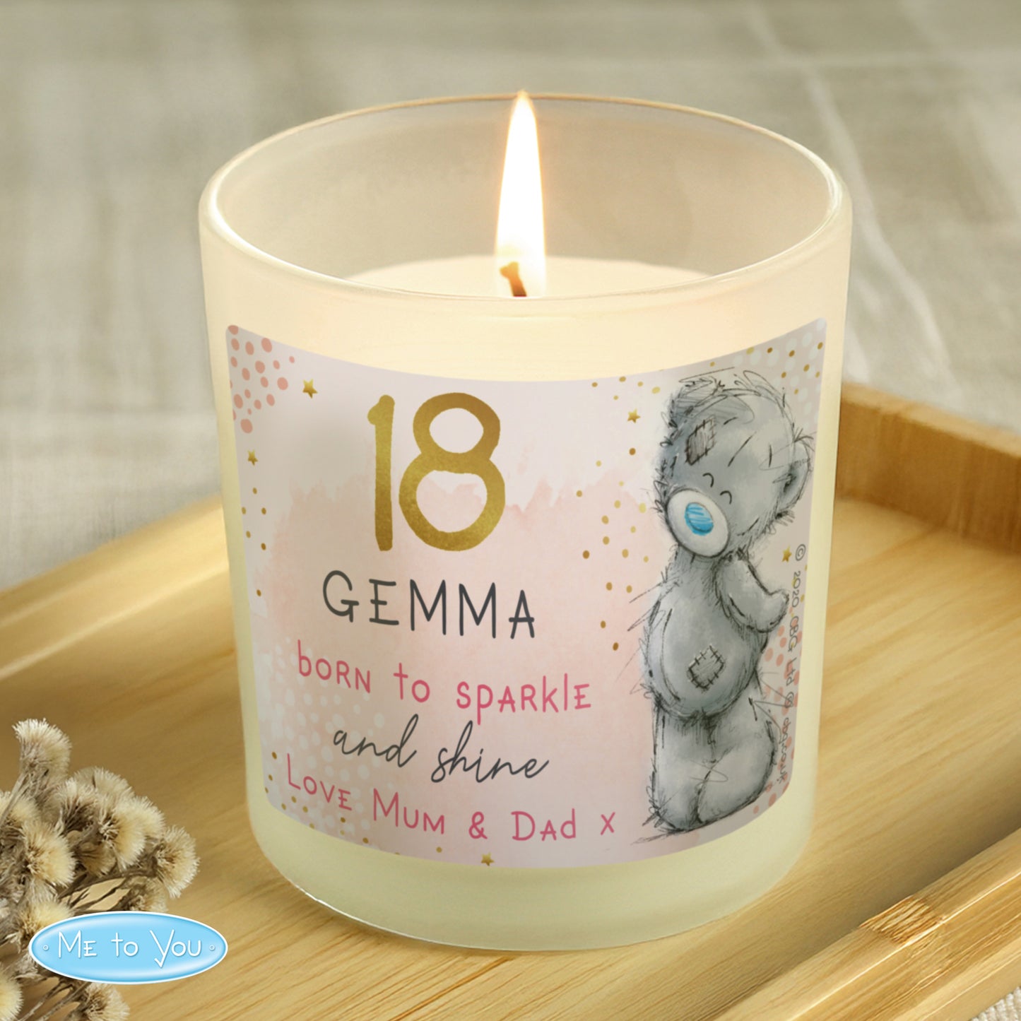Personalised Me To You Sparkle & Shine Birthday Candle