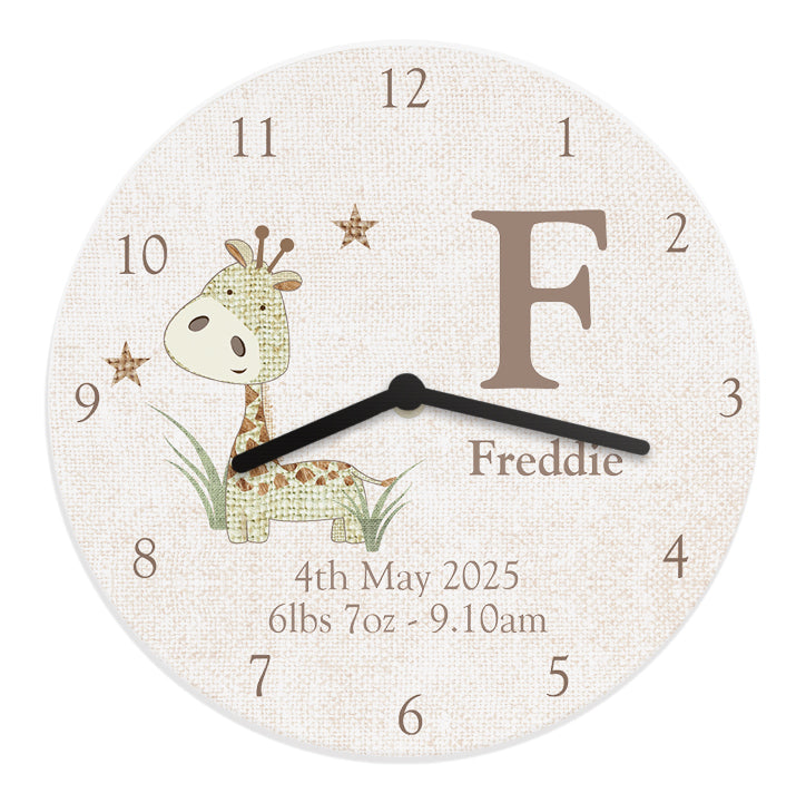 Personalised clock shown on a white background.