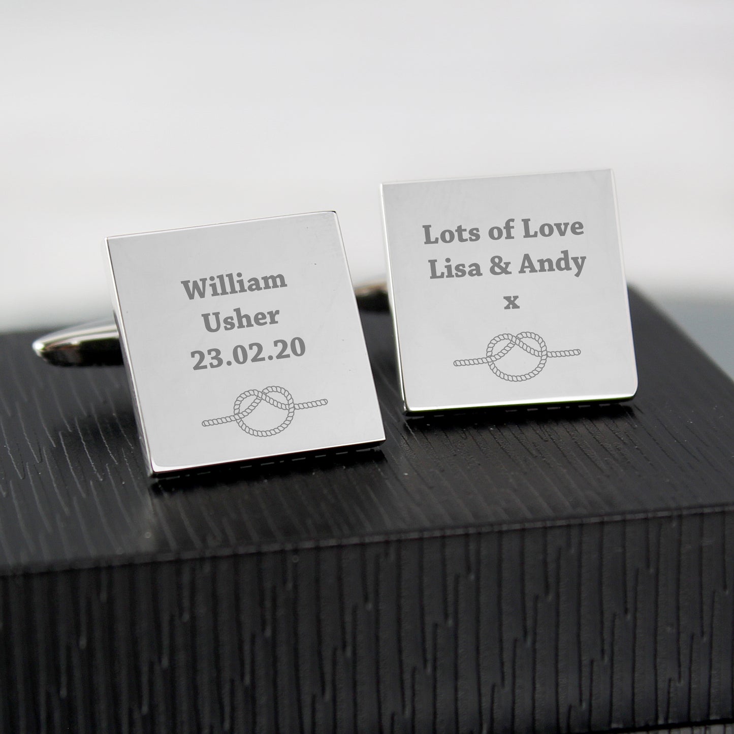 Personalised Tie The Knot Square Cufflinks