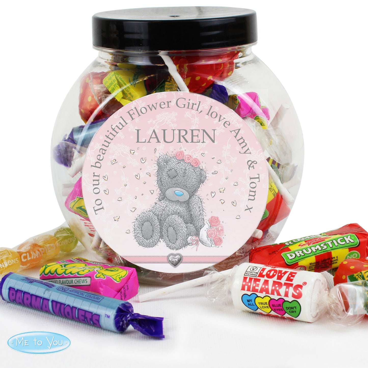 Personalised Me To You Bridesmaid Wedding Sweets & Jar