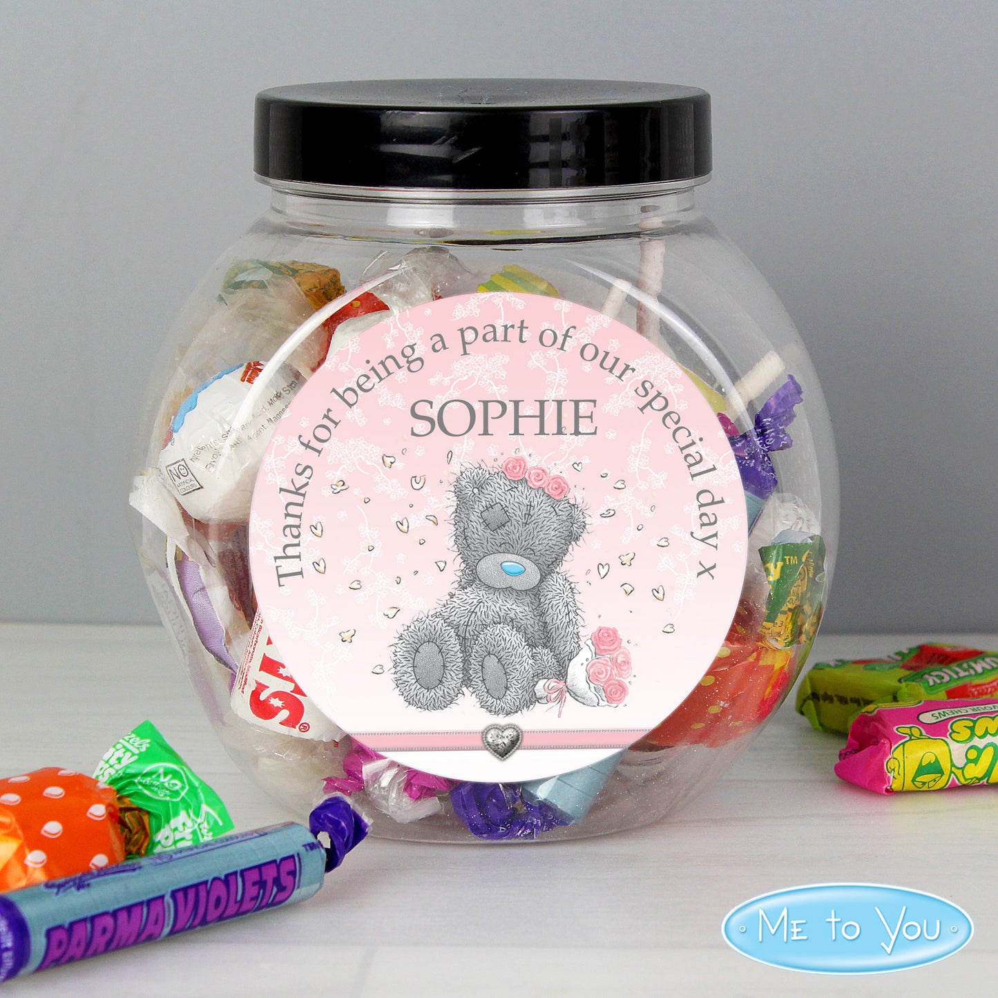 Personalised Me To You Bridesmaid Wedding Sweets & Jar