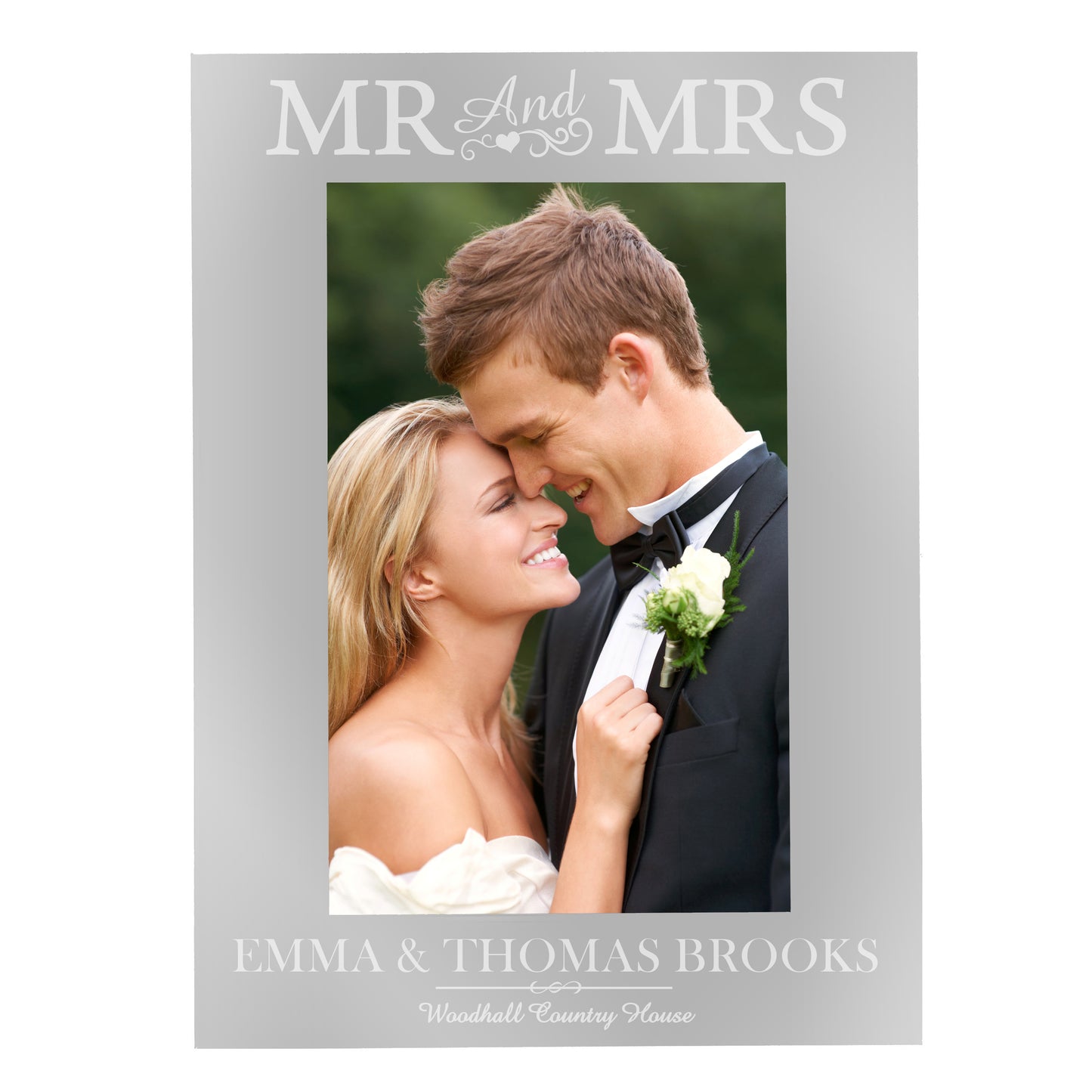 Personalised Mr & Mrs 6x4 Silver Photo Frame
