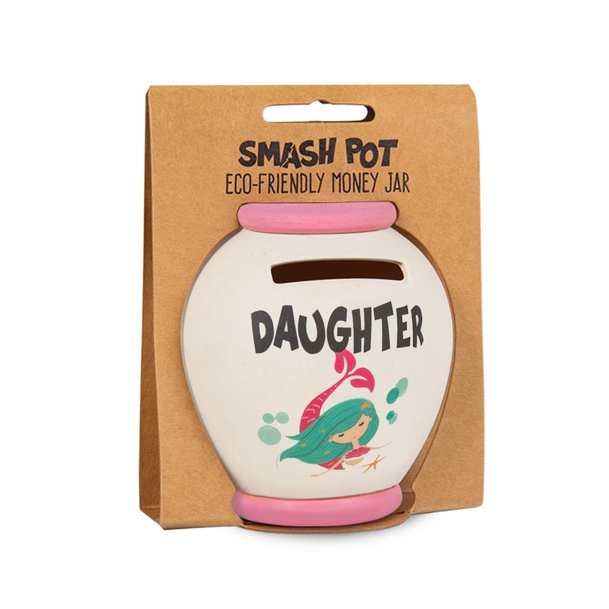Daughter Smash pot shown in packaging.