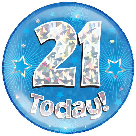 Birthday Mega Badge - 21 Today Blue