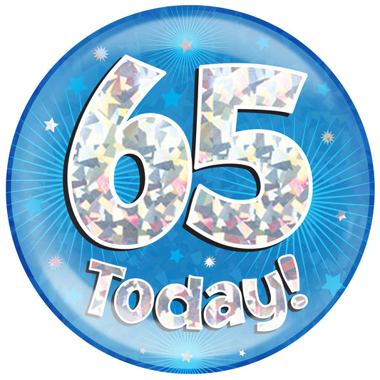 Birthday Mega Badge - 65 Today Blue