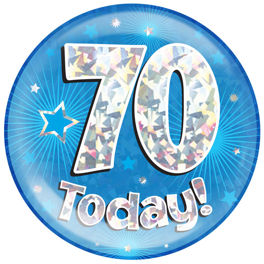 Birthday Mega Badge - 70 Today Blue