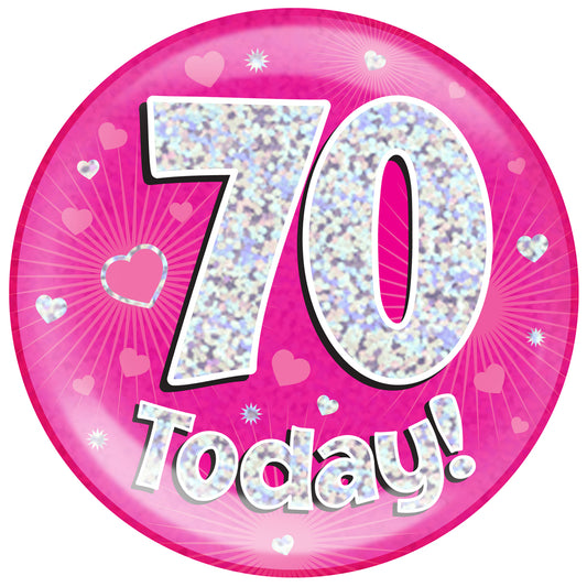 Birthday Mega Badge - 70 Today Pink