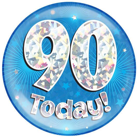 Birthday Mega Badge - 90 Today Blue