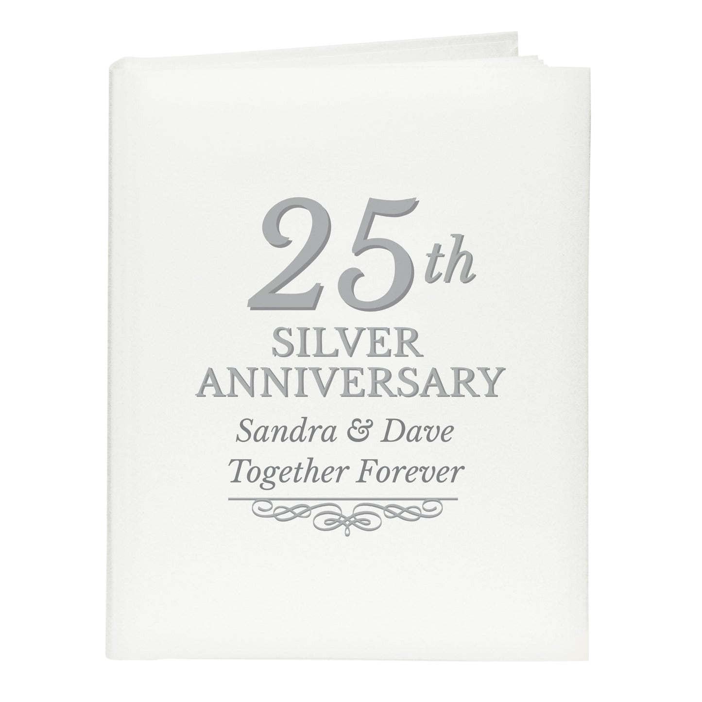 Silver 25th Anniversary Gift - Personalised Traditional Photo Album