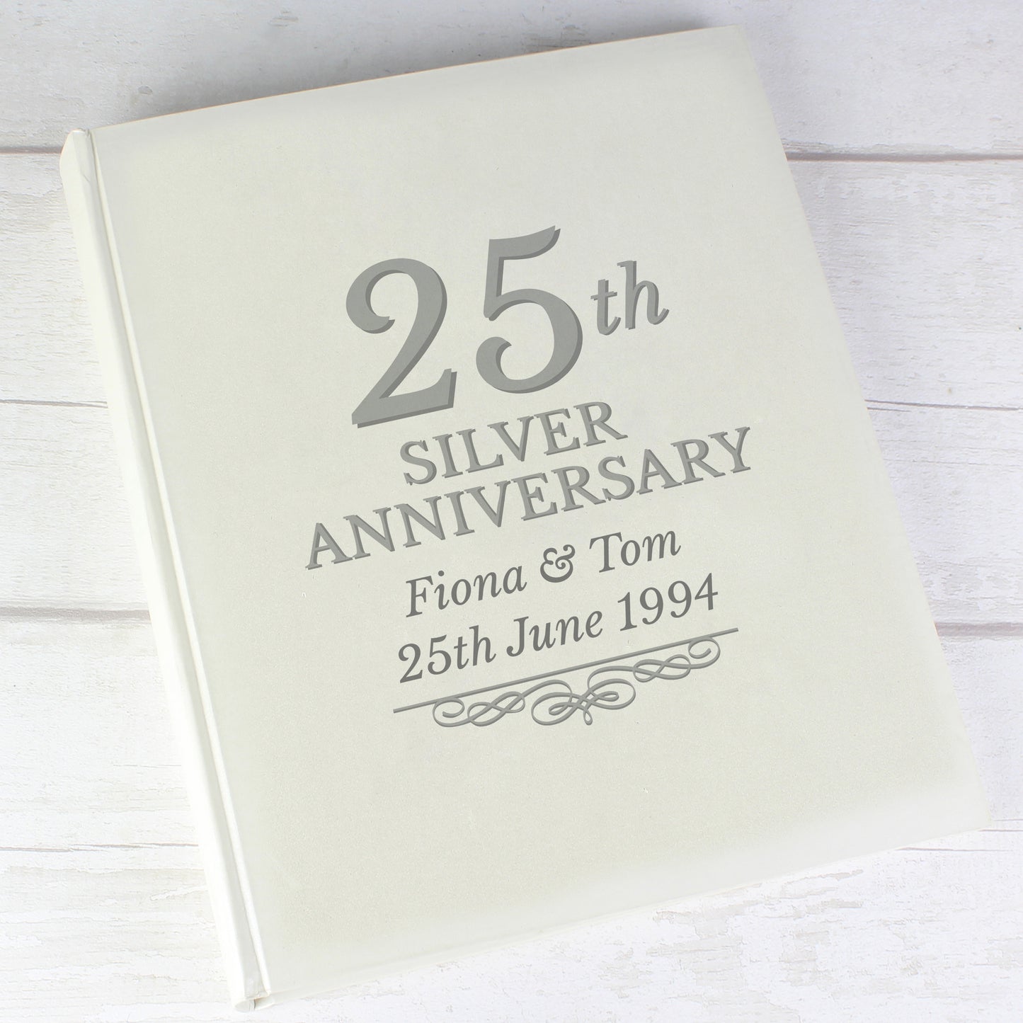 Silver 25th Anniversary Gift - Personalised Traditional Photo Album