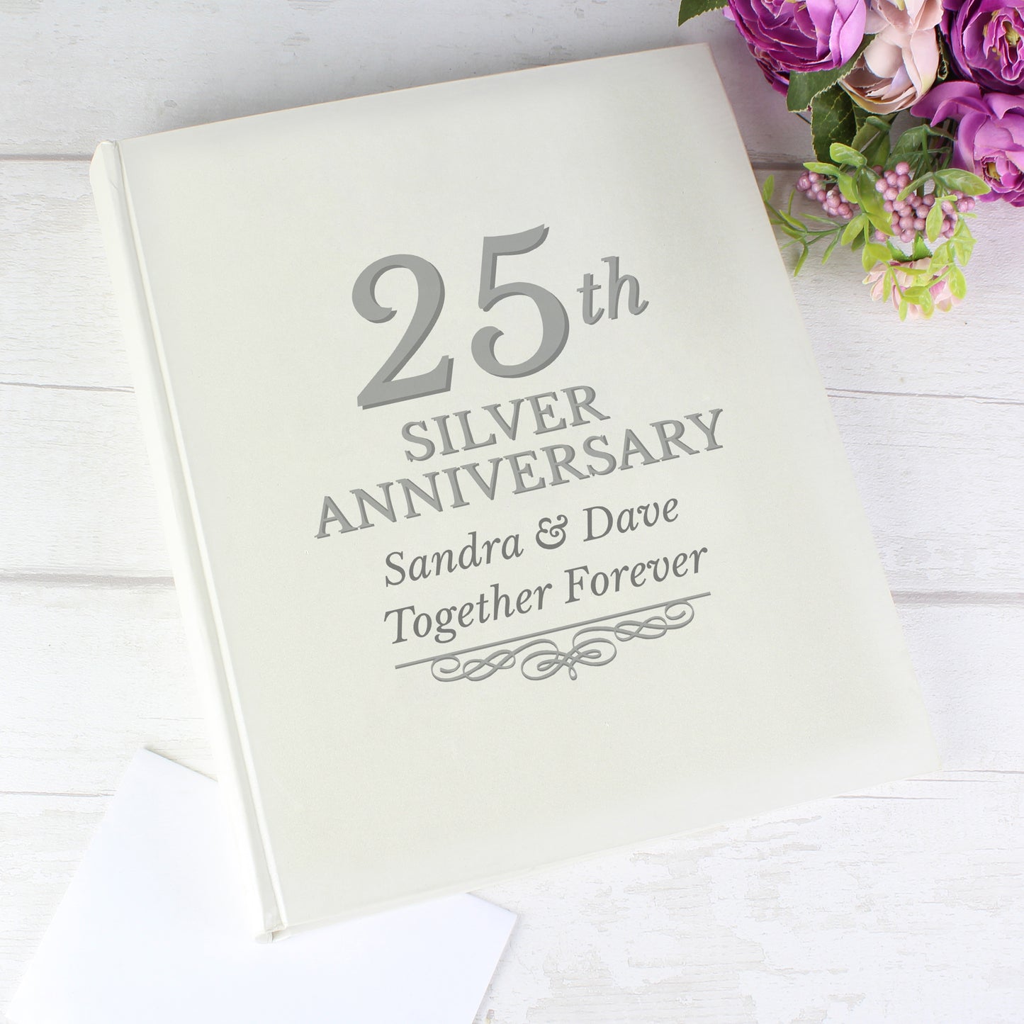 Silver 25th Anniversary Gift - Personalised Traditional Photo Album