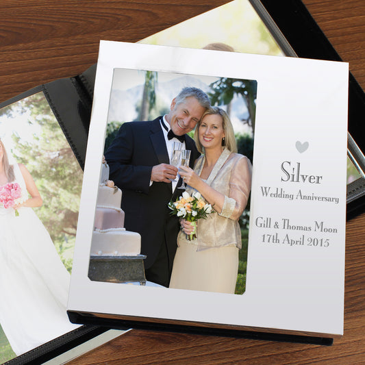 Silver 25th Anniversary - Personalised Decorative 6x4 Photo Frame Album