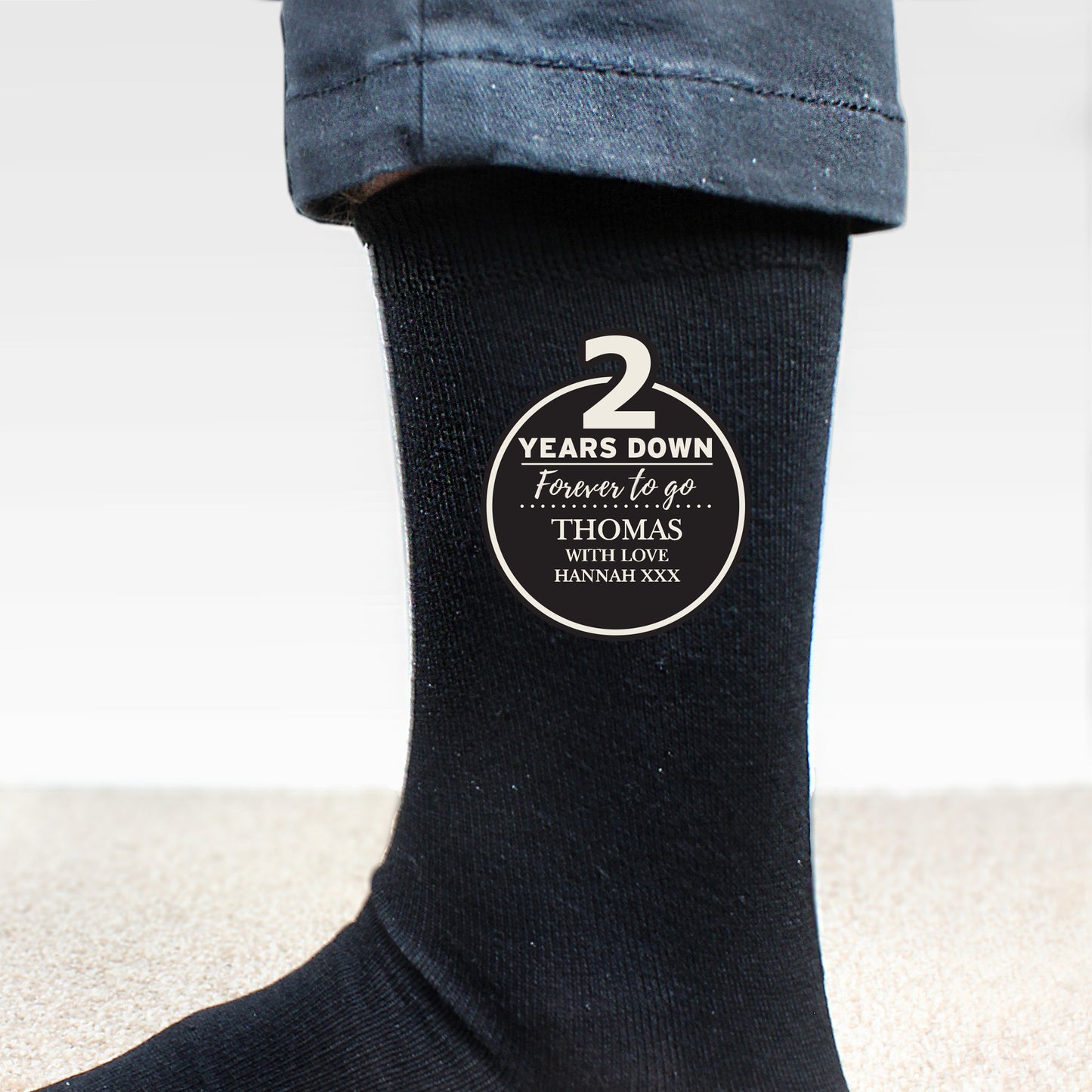 Cotton 2nd Anniversary Gift - Personalised Socks