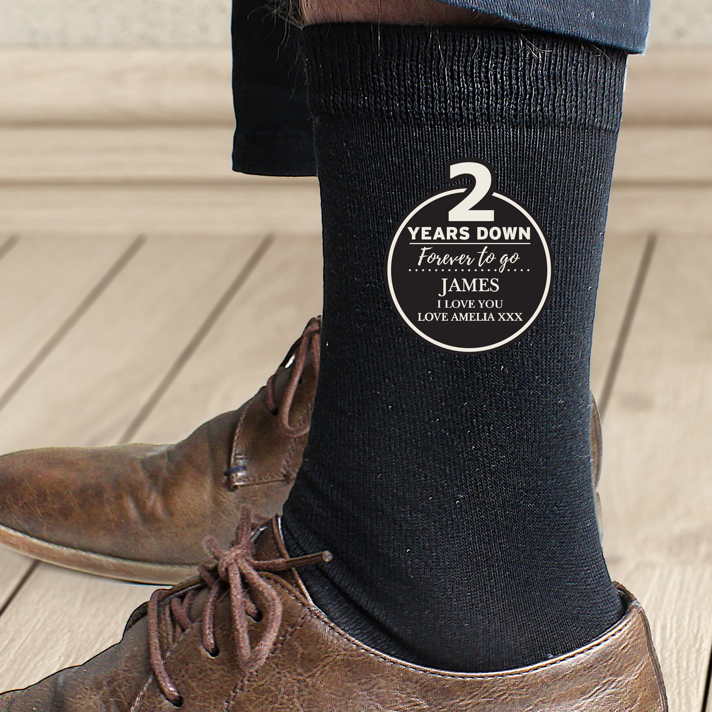 Cotton 2nd Anniversary Gift - Personalised Socks