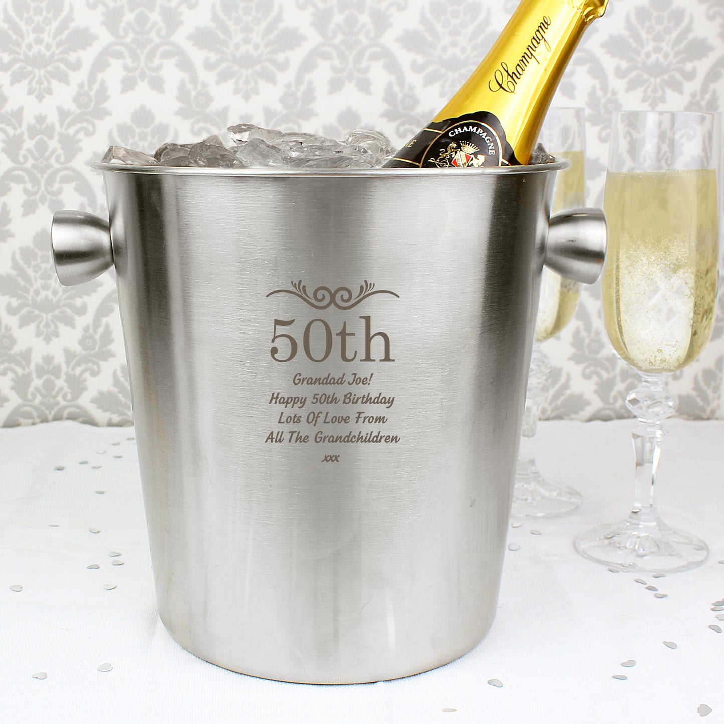 Anniversary Gift - Personalised Stainless Steel Ice Bucket