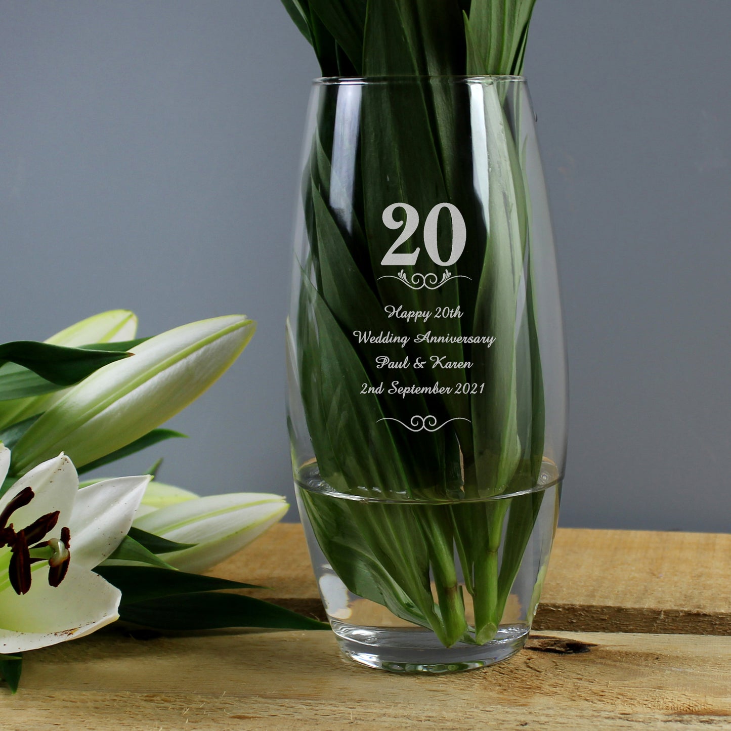 China Anniversary Gift 20th - Personalised Bullet Vase