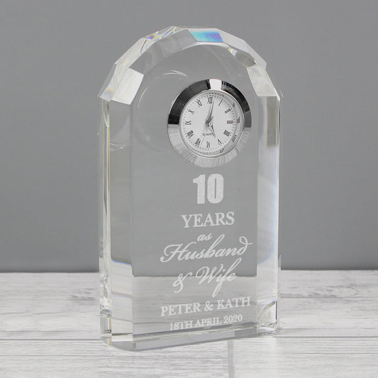 Anniversary - Personalised Crystal Clock