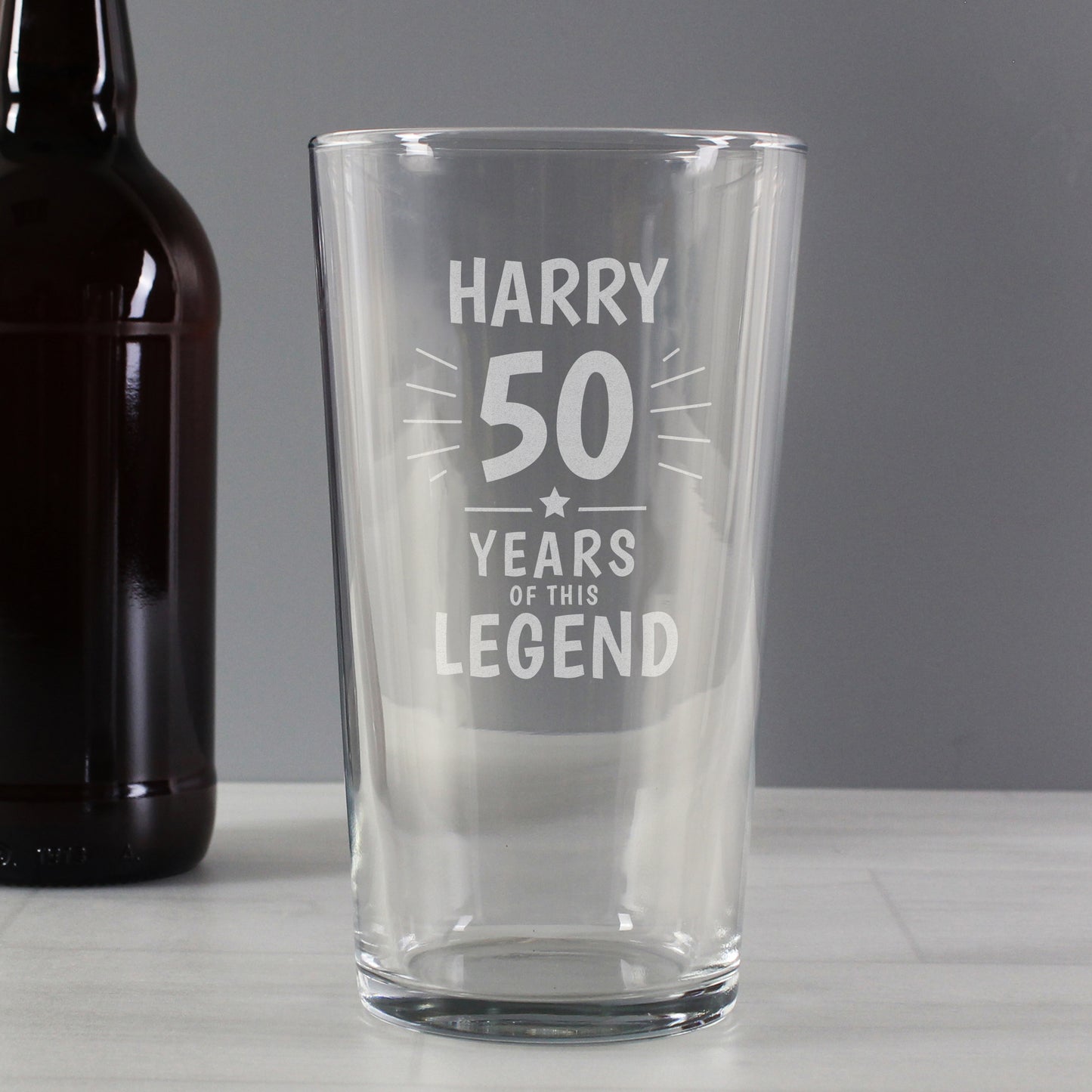 Personalised Years Of This Legend Birthday Pint Glass