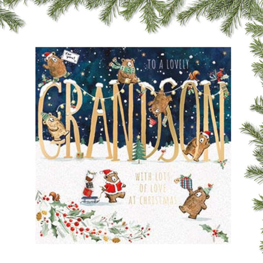 Grandson Christmas Card - Cute Bears
