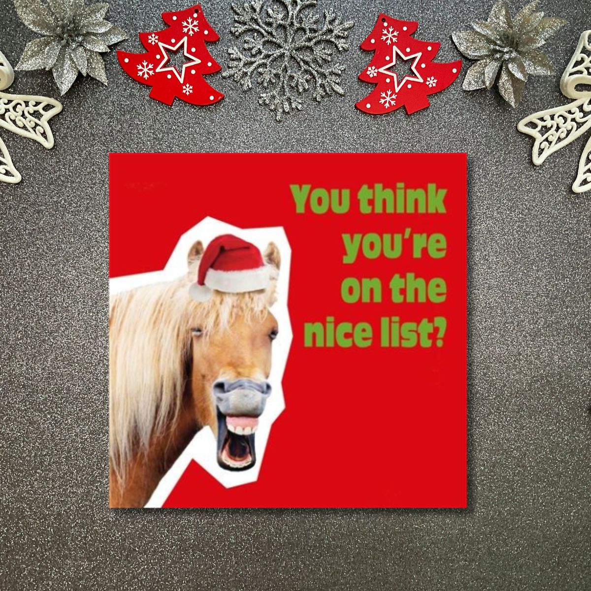Funny Christmas Card - Funkymals Horse With Attitude