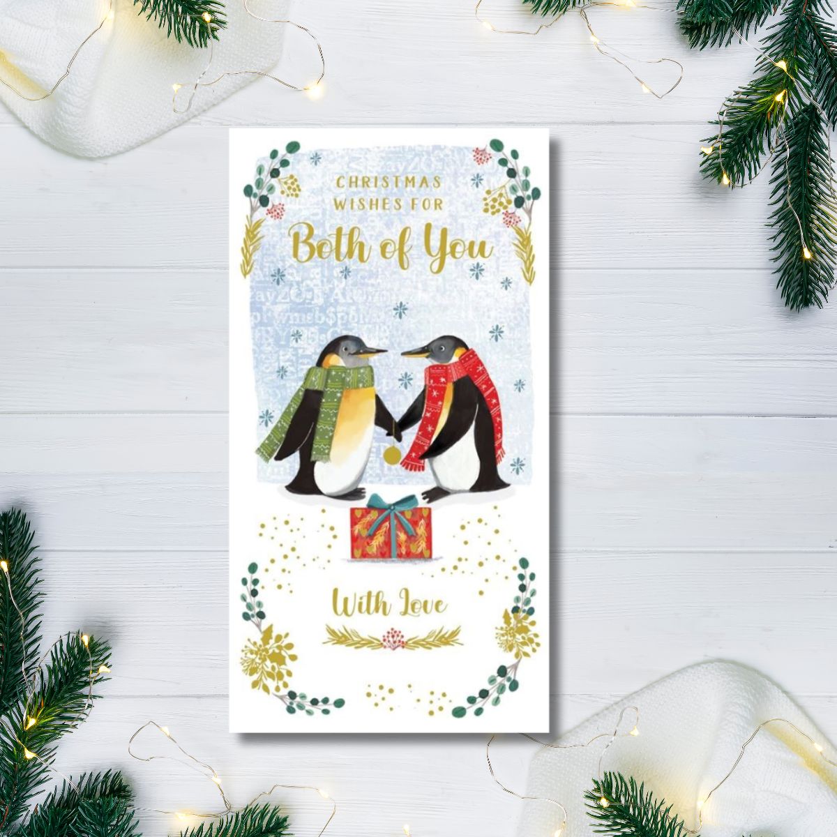 Both Of You Christmas Card - Penguin Pair