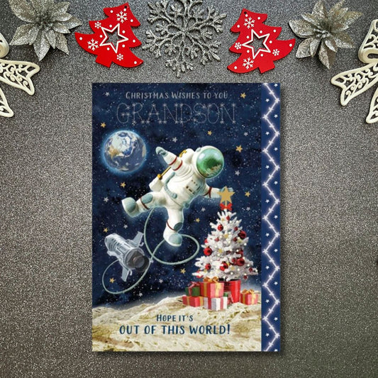Grandson Christmas Card - Xmas In Space