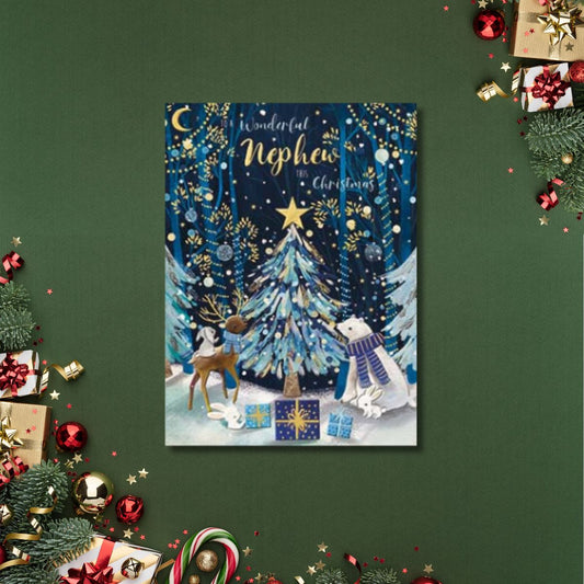 Nephew Christmas Card - Woodland Animals