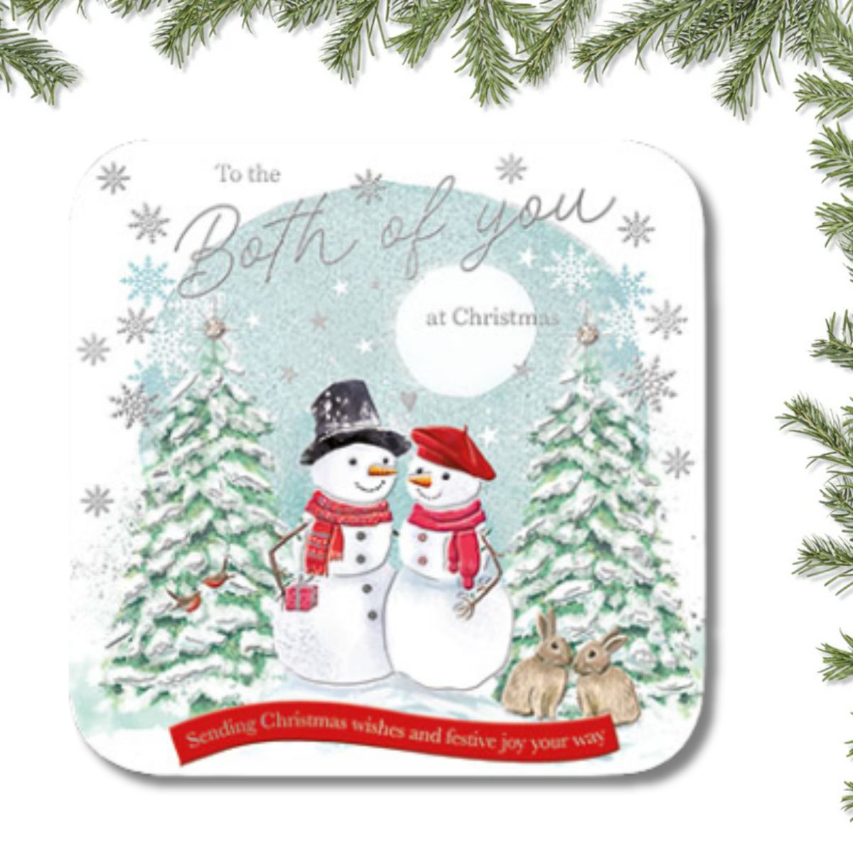 Both Of You Christmas Card - Snow Couple