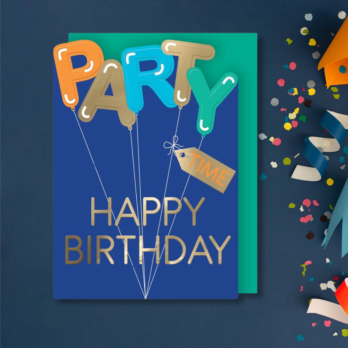 Strike Birthday Card - Party Balloons