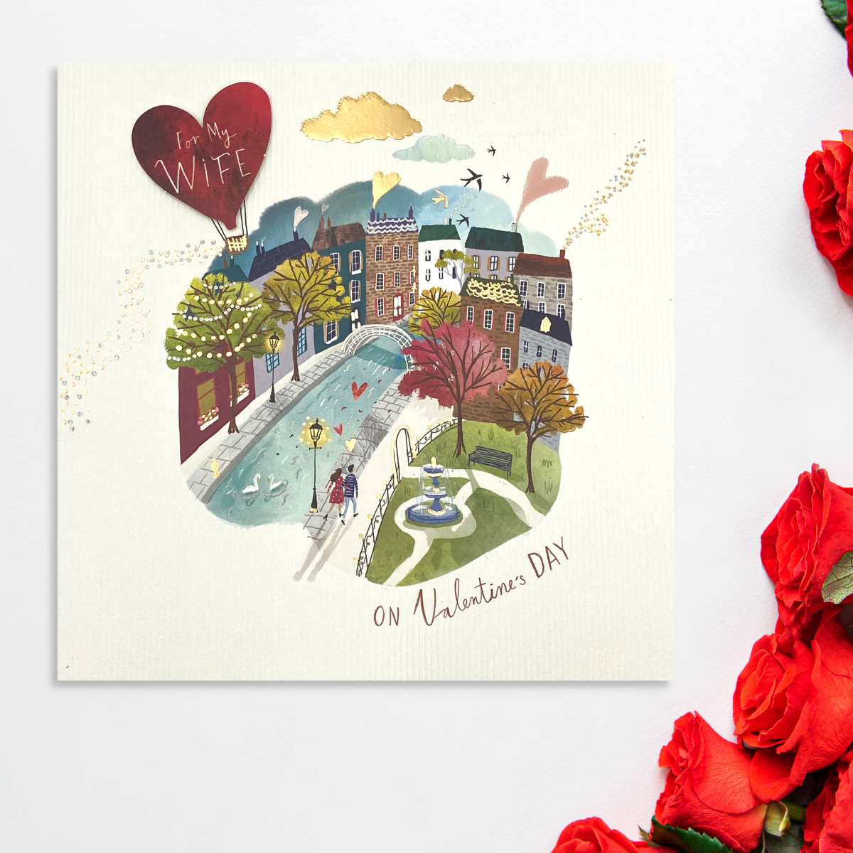 Wife Valentine's Day Card - Decoupage Balloon