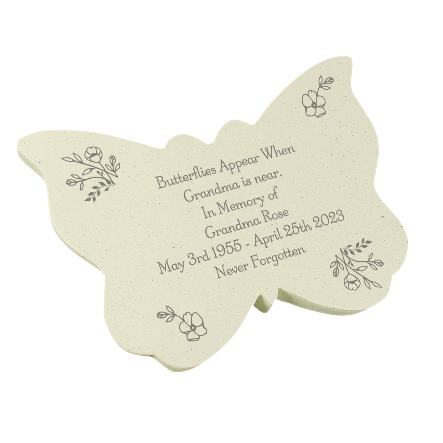 Personalised Floral Resin Butterfly Memorial