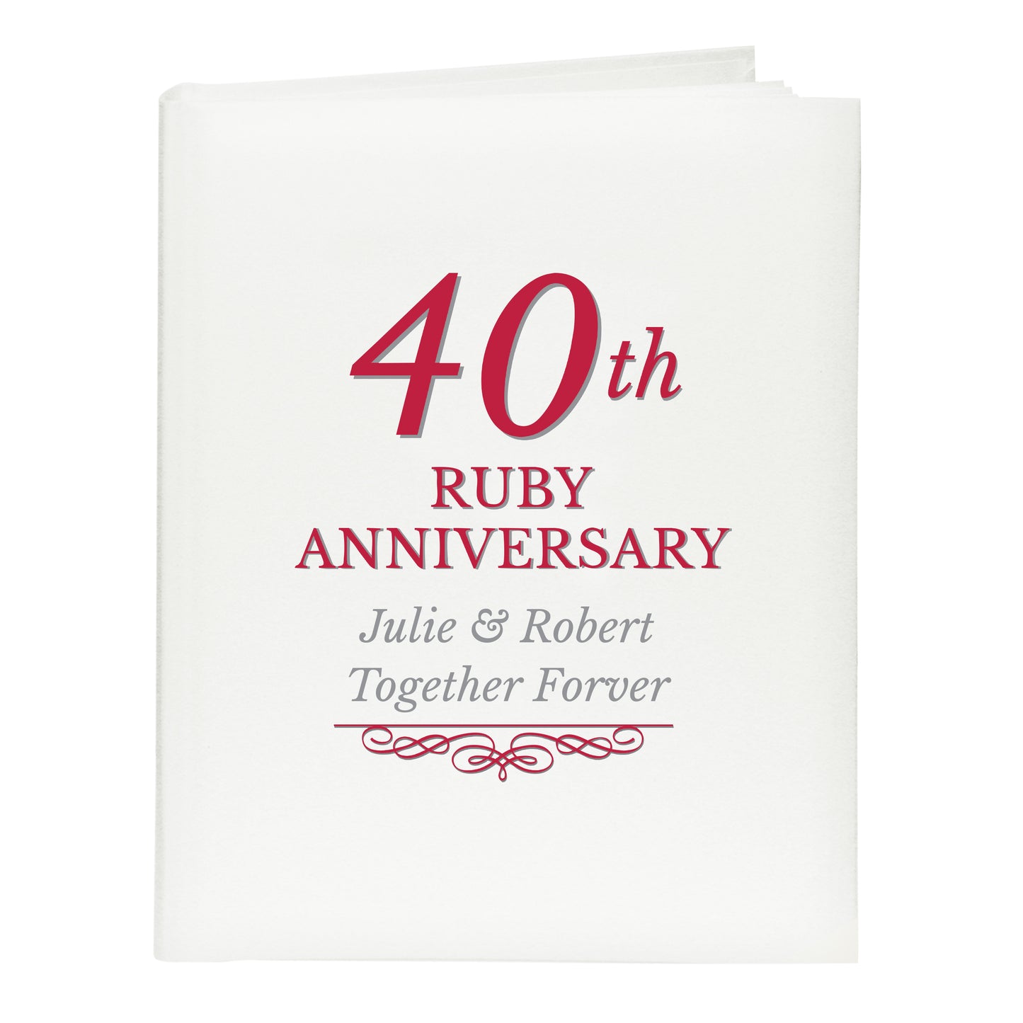 Ruby 40th Anniversary Gift - Personalised 40th Ruby Anniversary Traditional Photo Album