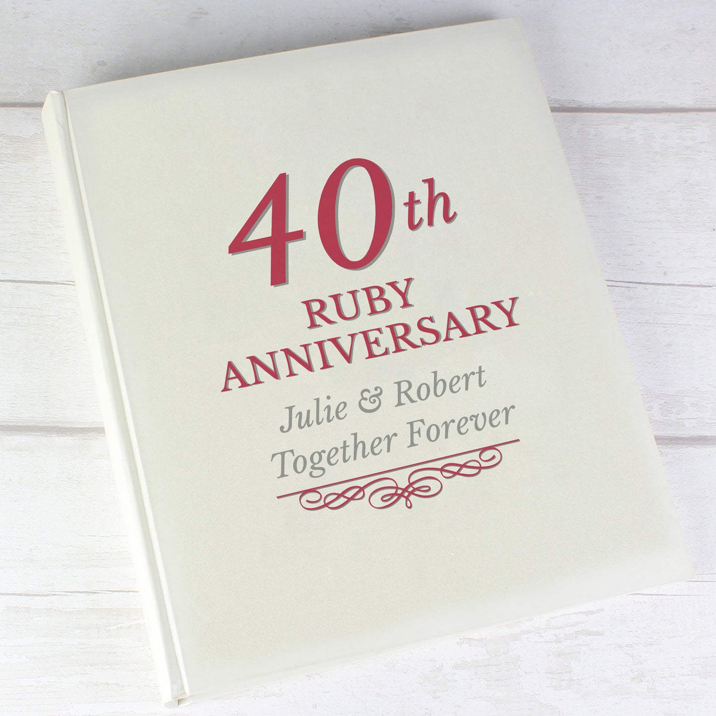 Ruby 40th Anniversary Gift - Personalised 40th Ruby Anniversary Traditional Photo Album