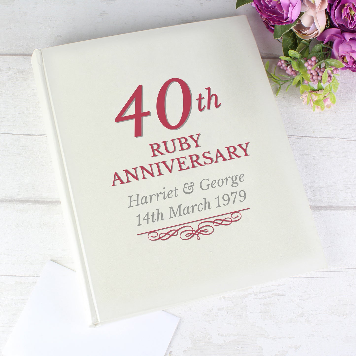 Ruby 40th Anniversary Gift - Personalised 40th Ruby Anniversary Traditional Photo Album