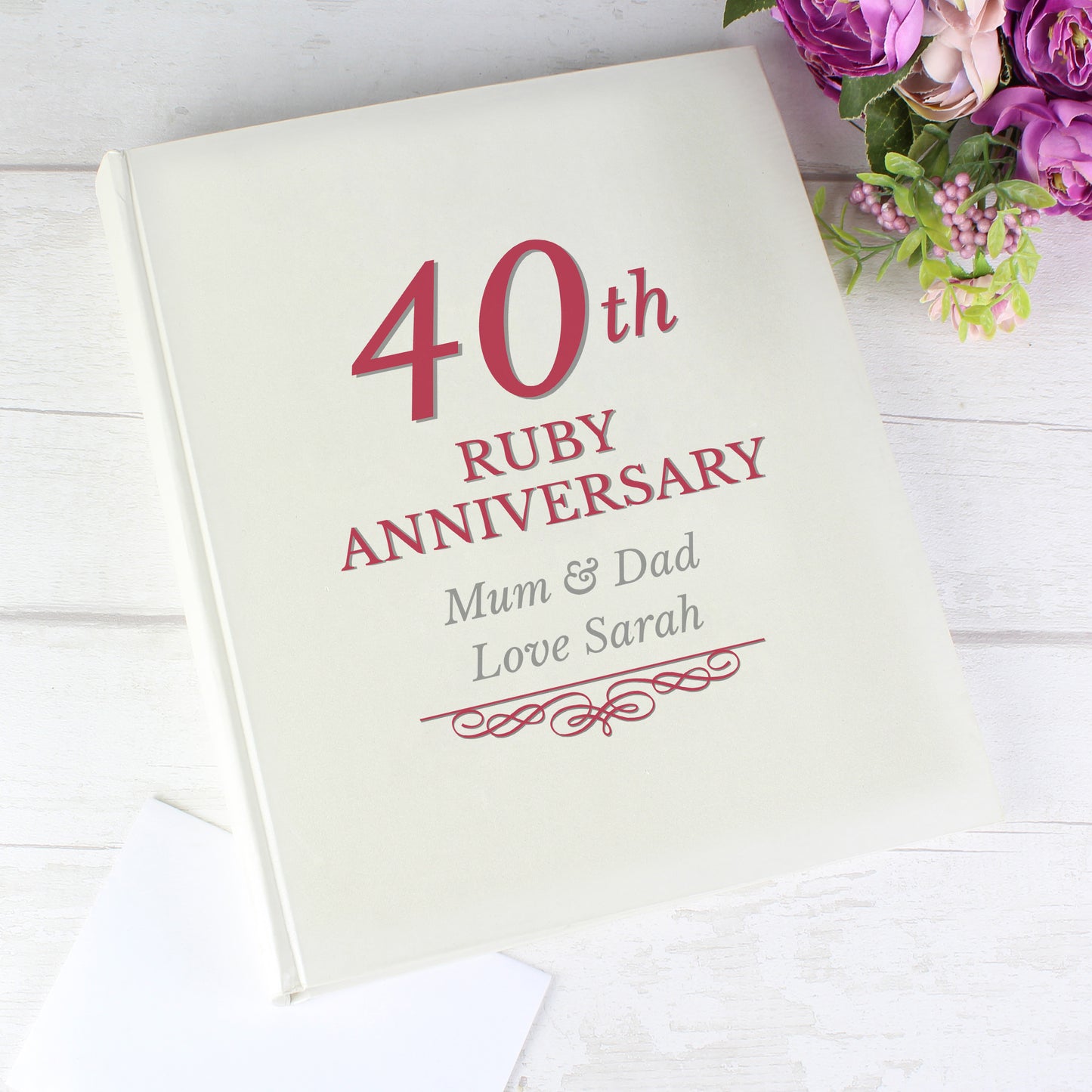Ruby 40th Anniversary Gift - Personalised 40th Ruby Anniversary Traditional Photo Album