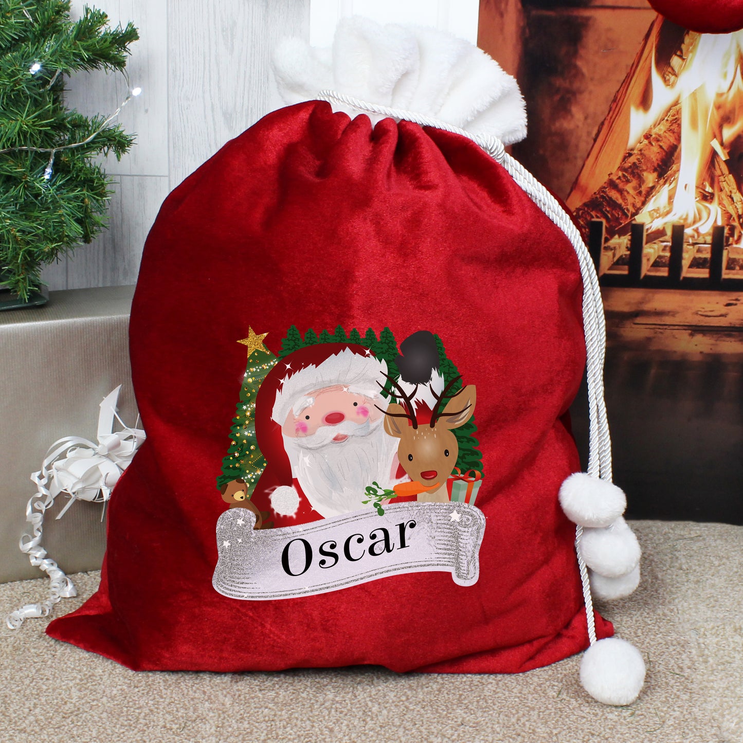 Personalised Christmas Santa Sack Red