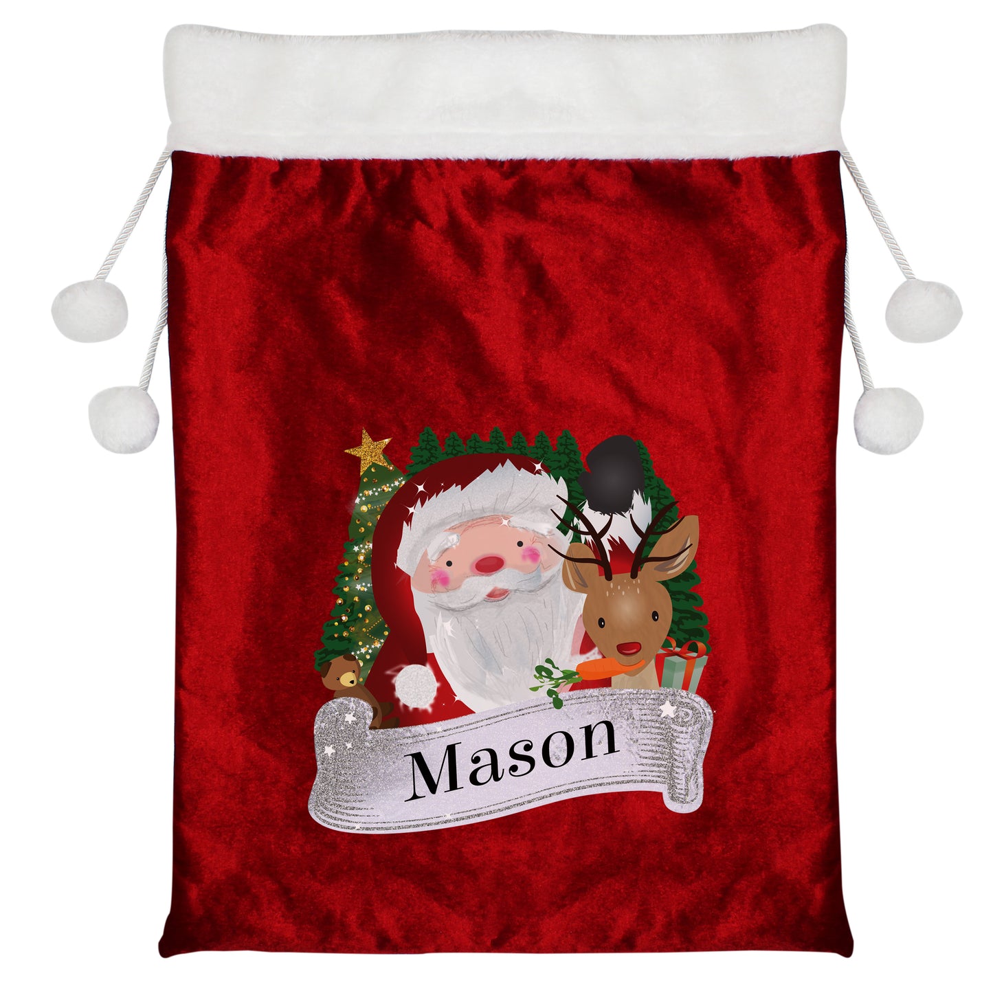 Personalised Christmas Santa Sack Red