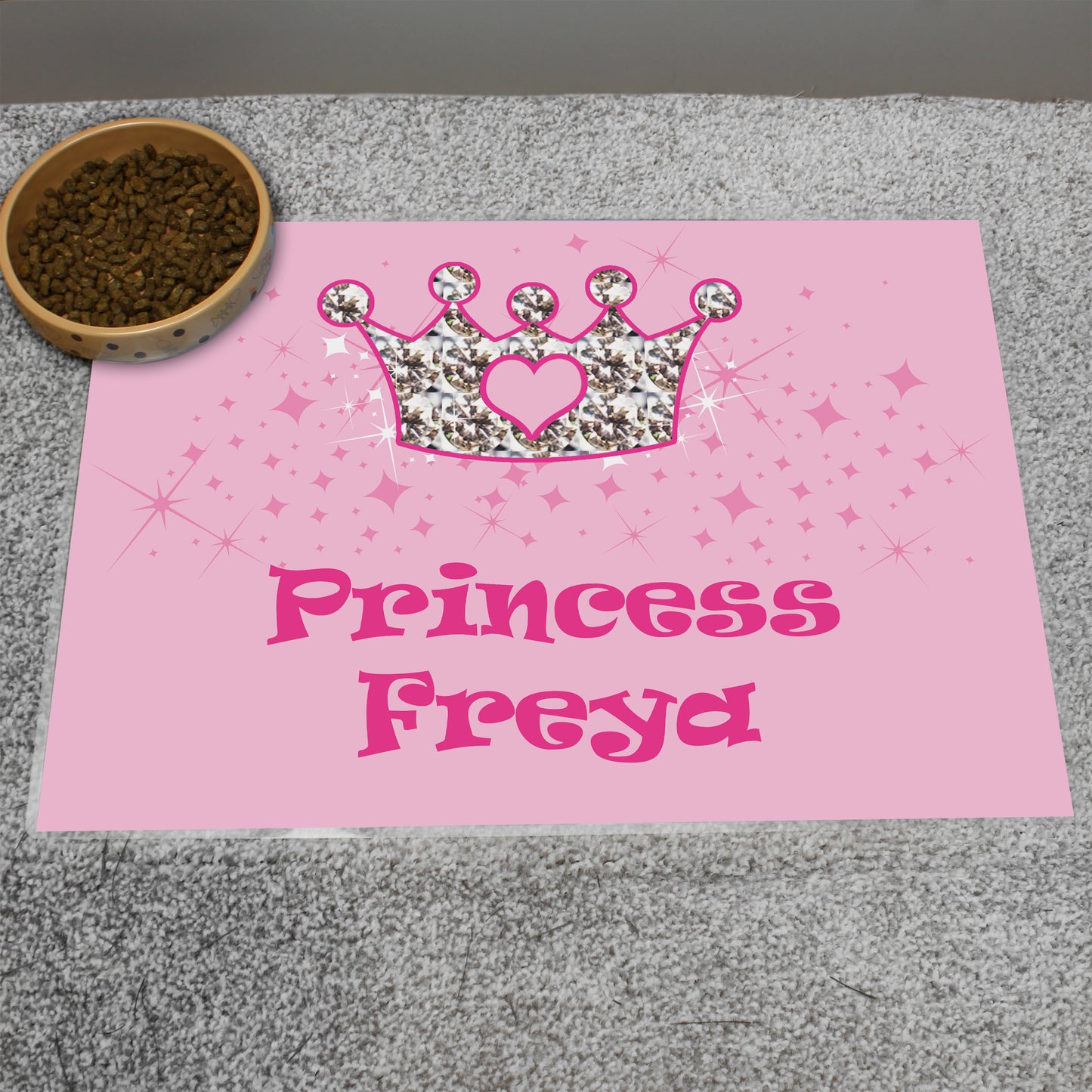 Personalised Princess Pet Bowl Mat