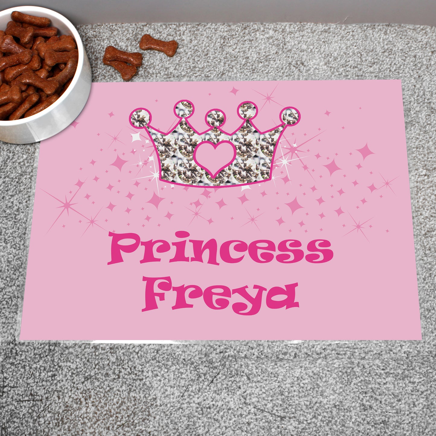 Personalised Princess Pet Bowl Mat