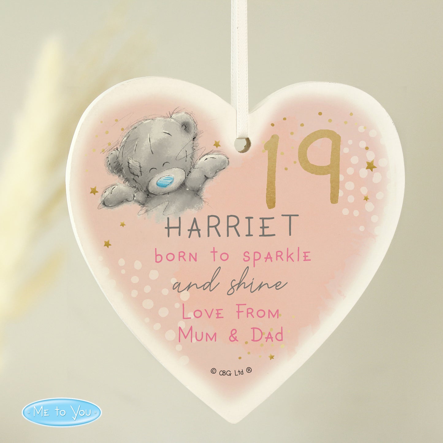 Personalised Me To You Wooden Heart Decoration