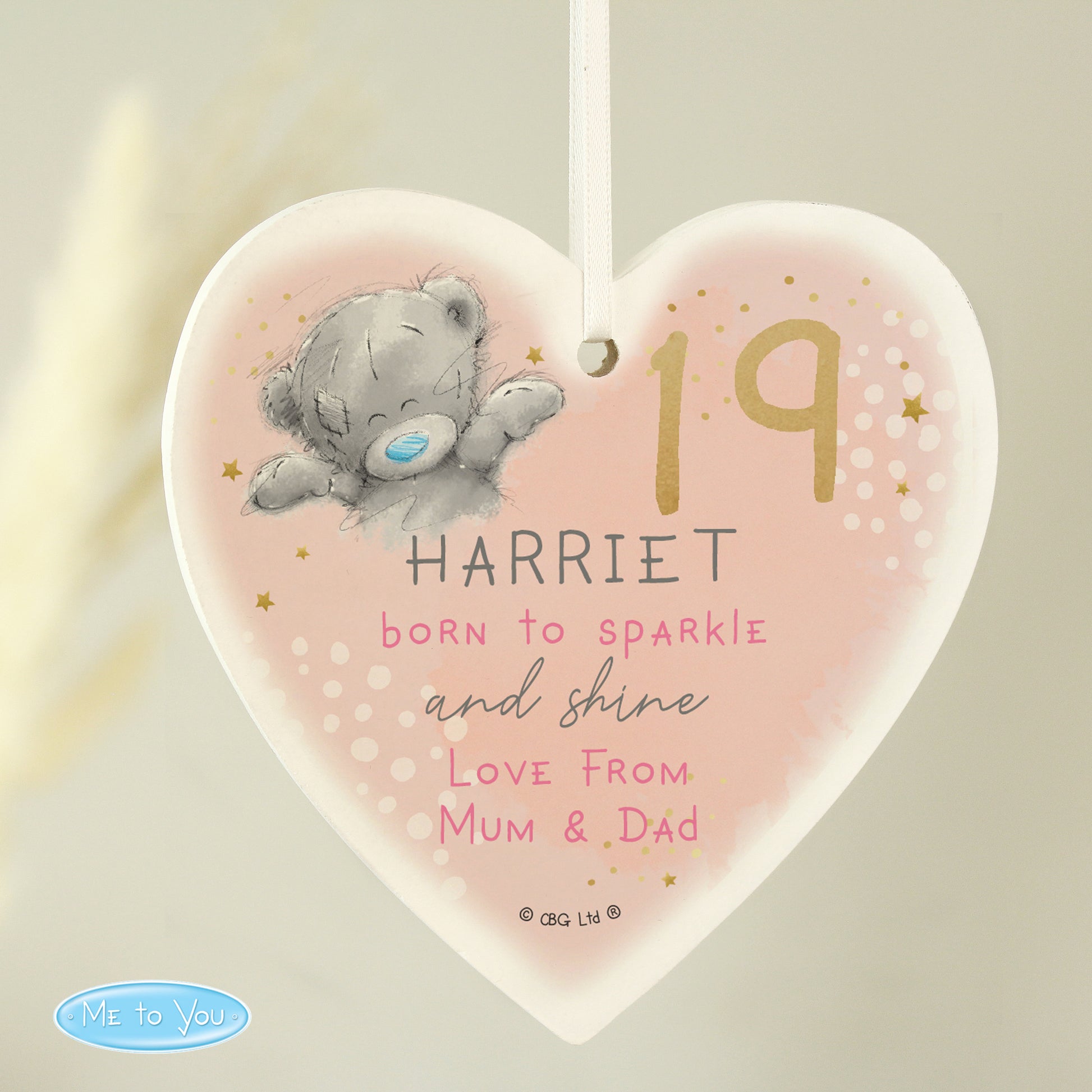 Personalised Me To You Wooden Heart Decoration