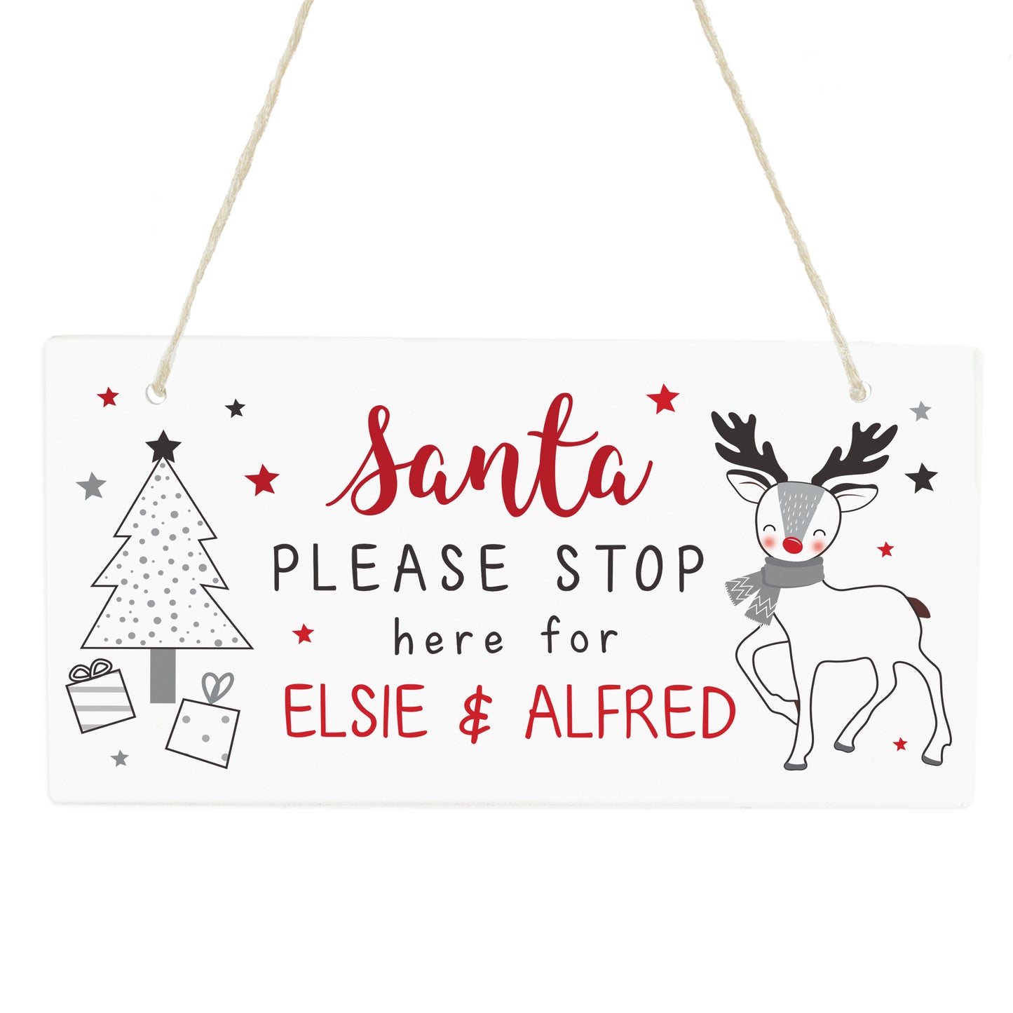 Personalised Santa Please Stop Here Sign