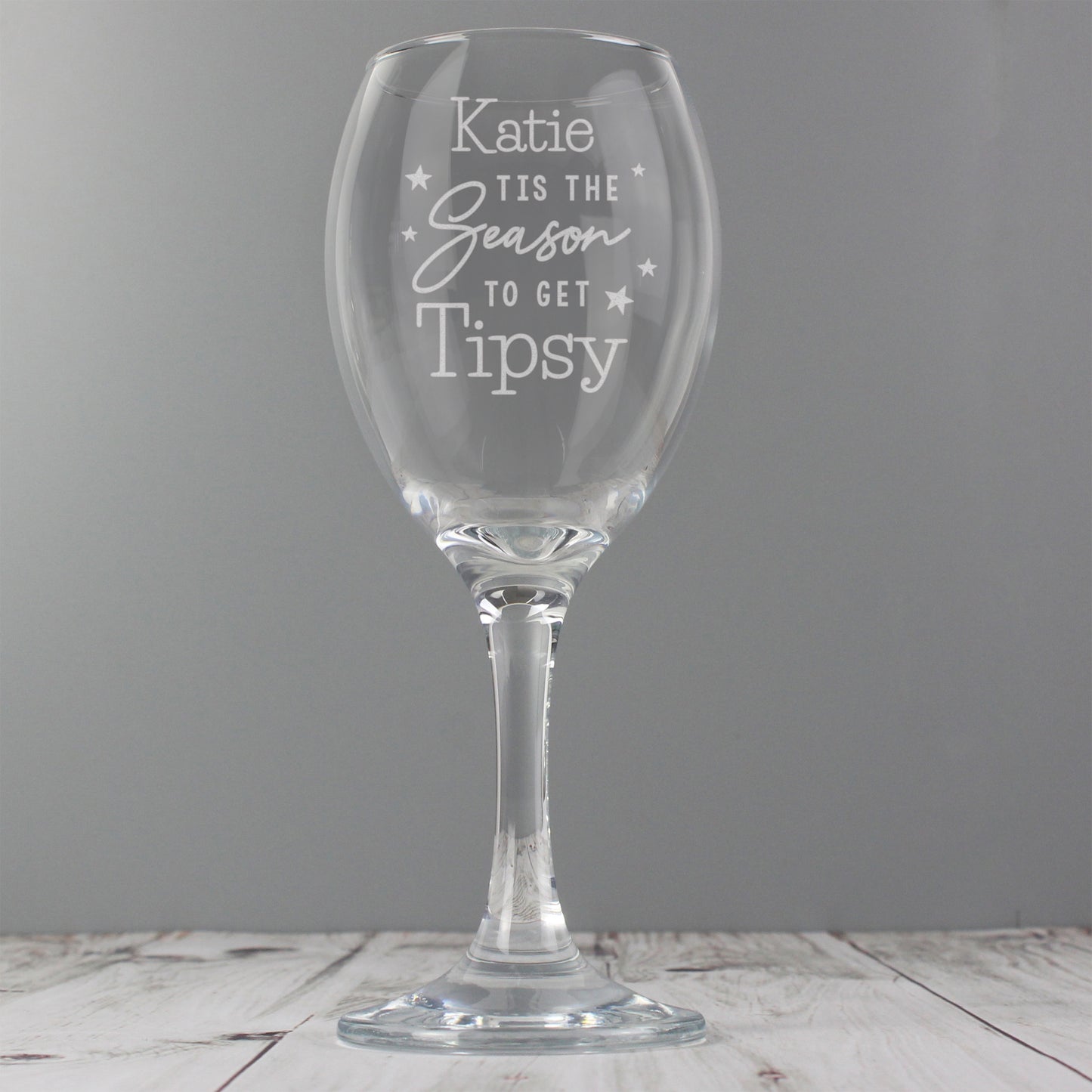 Personalised 'Tis The Season To Get Tipsy Wine Glass