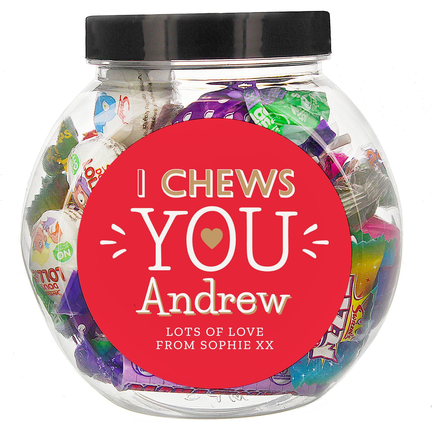 Personalised Valentine Gift Sweet Jar