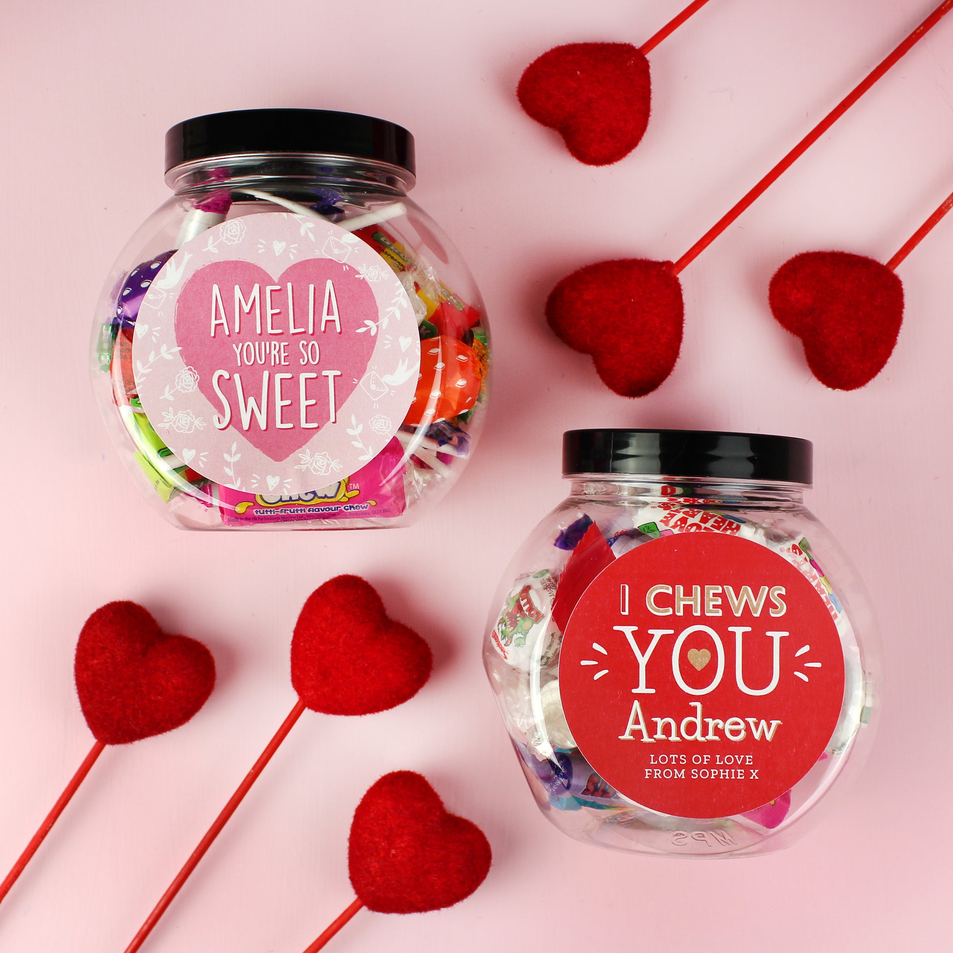 Personalised Valentine Gift Sweet Jar