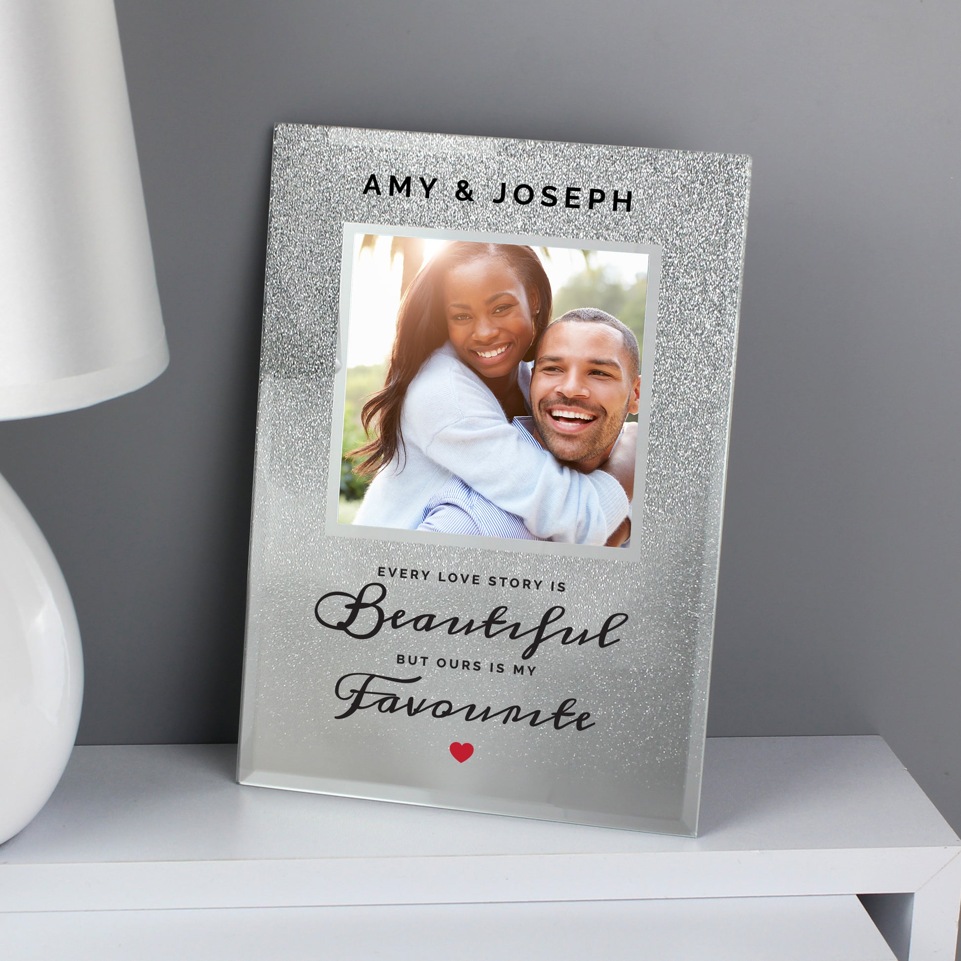 Personalised Valentine Glitter Photo Frame