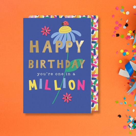 Wild Flower Birthday Card - One In A Million