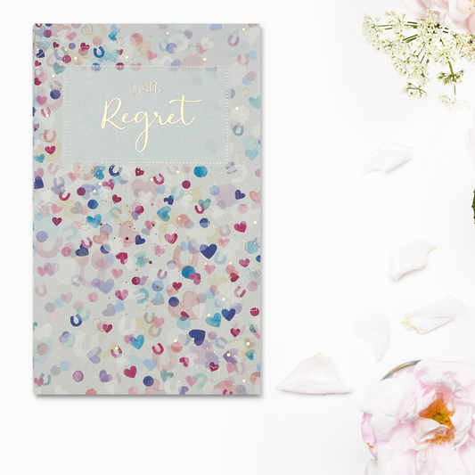 Regret Card Open - Pink Hearts
