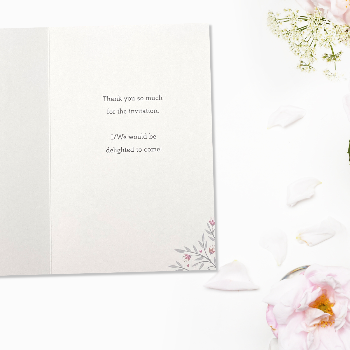 Acceptance Card Open - Floral Border